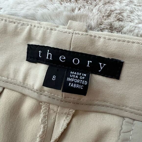 Theory Khaki Pants Trousers Workwear Career Office Slim Leg women’s size 8 - Picture 3 of 12